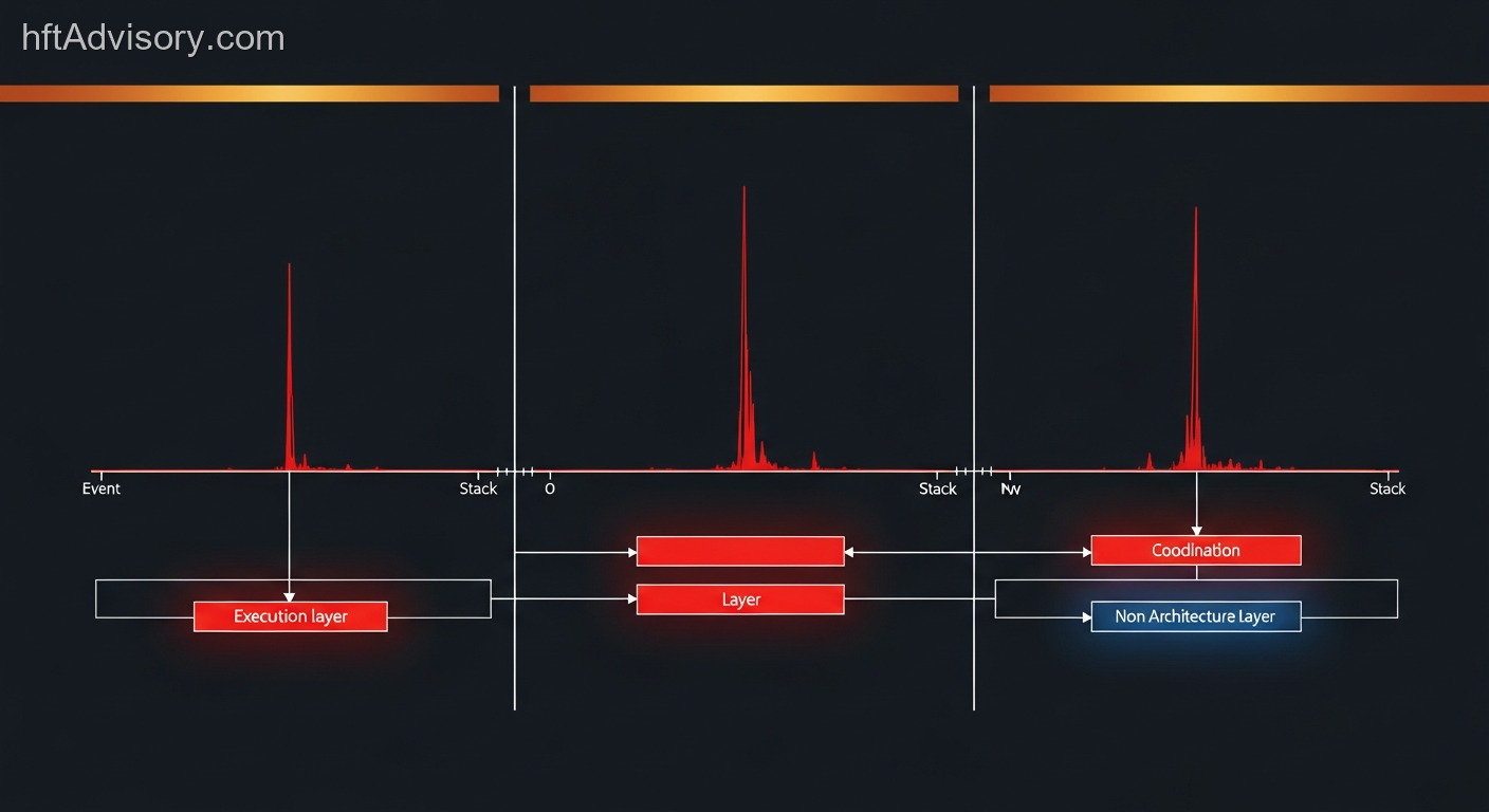 Flash Crash Decision Paralysis: Why Your Risk Architecture Cannot Rely on Human Reflex - week1 mon SC 021 img2 three failures Three-panel case study comparison of historical trading architecture failures: Knight Capital 2012, VIX spike March 2020, and Nikkei crash August 2024 — each with event timeline and root-cause architecture failure identification