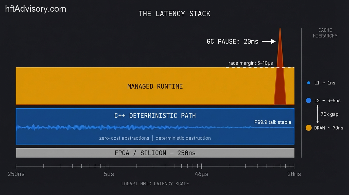 C++ Latency Stack: Where C++ sits in the trading system performance hierarchy