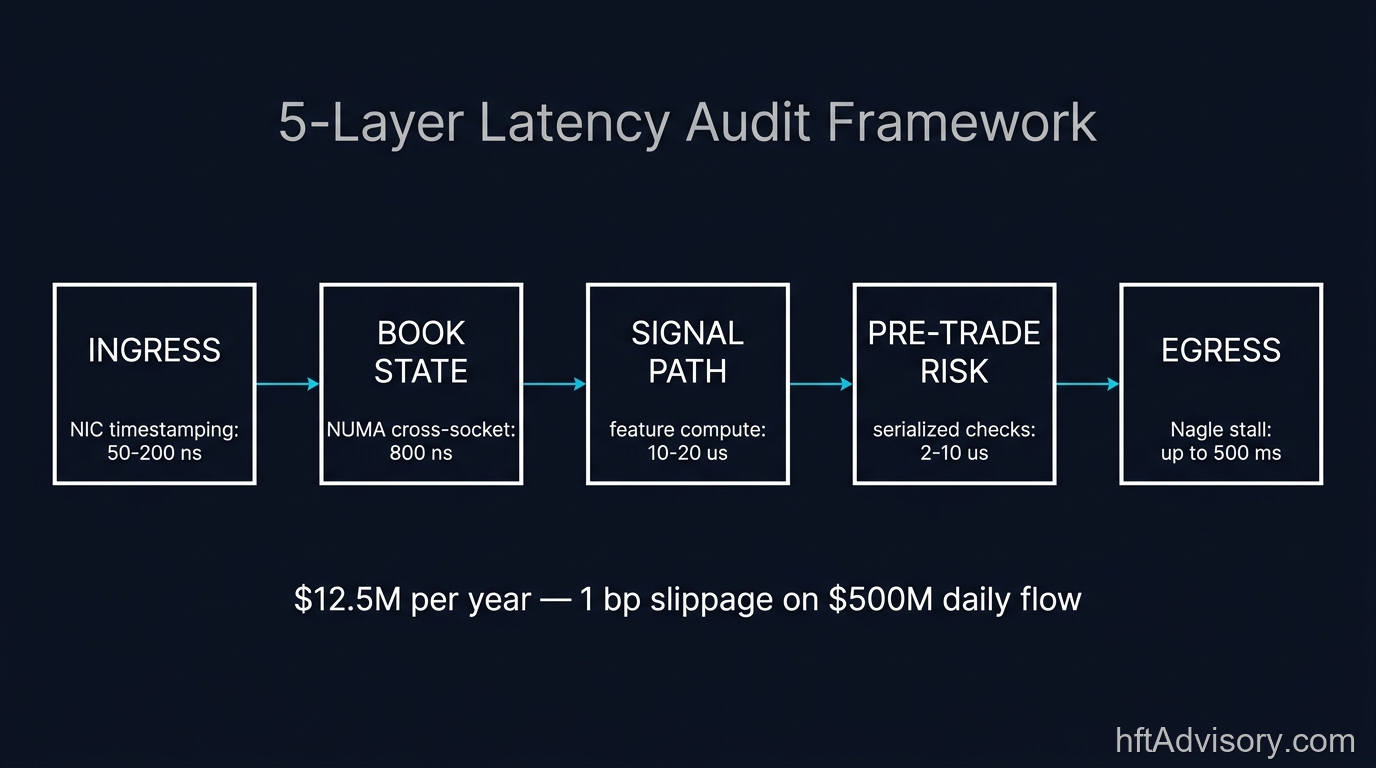 Where Your Trading Stack Is Leaking Budget: A 5-Layer Latency Audit for HFT and Electronic Trading - hero 5 layer latency audit